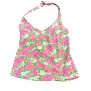 LILLY PULITZER TANKINI‎ TOP BE COY TRINA PINK GREEN SZ 12